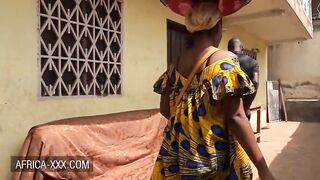 Black banana seller girl seduced for a hot fuck