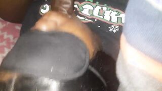 Ebony wife upside down throatfuck
