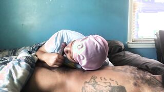step sister woke me up with sloppy blowjob early in the morning head