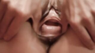 Gapping Pussy very Closeup Cunt open Stretching Dilatation