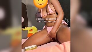 thick ebony teen cums and rides fingers (OF @zarastar)